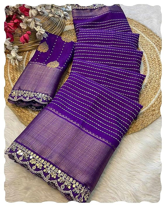 Floral Printed Dola Silk Saree